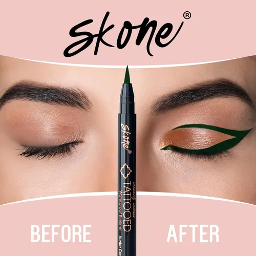 Vista 7 de Skone Cosmetics Insanely Intense - Delineador de ojos tatuado Aplicador de punta de fieltro líquido, impermeable, a prueba de manchas, a prueba
