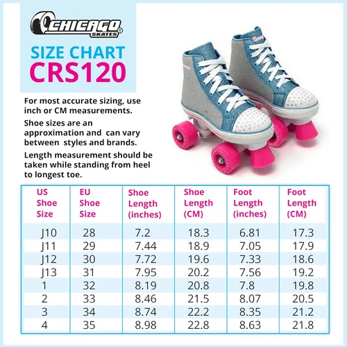 Vista 6 de Chicago Skates Fashion Light Up Quad Roller Skates for Girls – Durable Top Performance Indoor/Outdoor Use,Sparkle Silver & Teal High-Top Boot