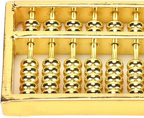 Vista 5 de GLOGLOW Ábaco antiguo chino, 1.8 x 1 pulgadas, mini ábaco de latón, 9 engranajes, herramienta de cálculo de matemáticas chinas, aprendizaje