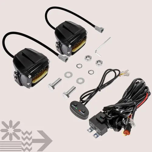 Vista 9 de True Mods Juego de Par de Cubos de Luces LED Ámbar de 3" 120W para Conducción Todoterreno en Zanjas [Luz Marcadora de Señal de Giro Amarilla] Luces