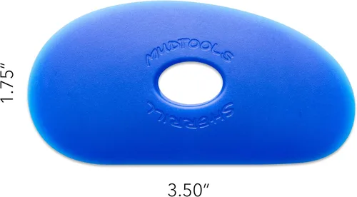 Vista 2 de Mudtools Costilla Polímera Azul Tamaño 1 Firme - Forma de Riñón - Cerámica, Cerámica, Arcilla - B1