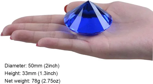 Vista 6 de LONGWIN 1.969 in (2 pulgadas) de diamantes de cristal pirata gemas y joyas pisapapeles decoración de mesa multicolor centro de mesa de Navidad idea