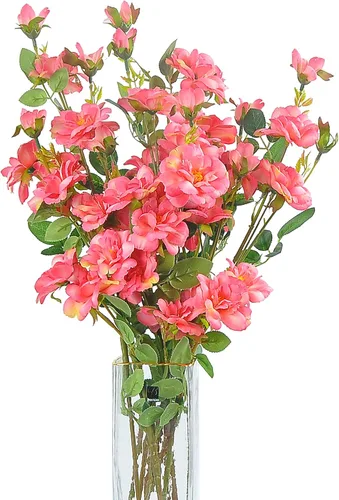 Vista 8 de Iceberg rosa artificial, 6 unidades de 29 pulgadas de largo, tallo rosa, flor de cordero para boda, novia, bricolaje, ramo de decoración