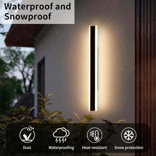 Vista 5 de Luces exteriores modernas de 39 pulgadas para casa, apliques de pared LED para exteriores, 3 colores 3000K/4500K/6000K, IP65 impermeable
