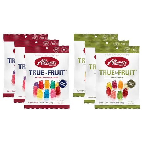 Vista 20 de Albanese World's Best True to Fruit™ - Gomitas de frutas favoritas estadounidenses, bolsa de caramelo de 0.75 onzas (paquete de 200)