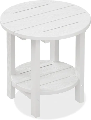 Vista 24 de SERWALL Mesa plegable portátil Adirondack para exteriores, material de HDPE, no requiere montaje, resistente a la intemperie, capacidad de 110
