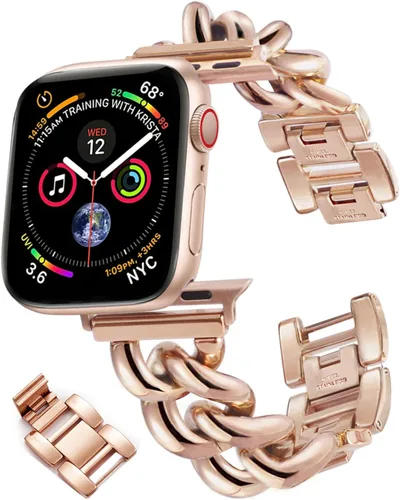 Compatible With Apple Watch Band 38mm 40mm 41mm 42mm 44mm 45mm Ultra Stainless Steel Metal Cowboy Chain Style Replacement iWatch Series87654321