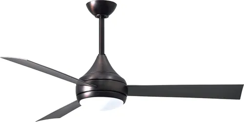 Matthews Fan Company DA-BB-BS Donaire - Ventilador de techo costero de grado marino de 52 pulgadas con luz LED y control remoto, bronce cepillado