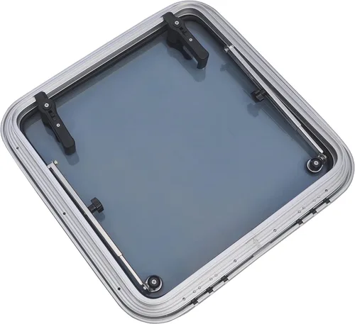 Vista 2 de Escotilla de cubierta cuadrada/escotilla marina - Escotilla de aluminio anodizado con vidrio templado para barco/yate/RV