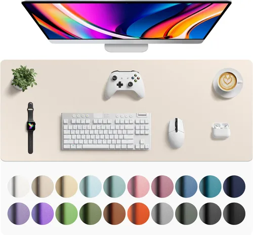 Vista 122 de Aothia Protector de Escritorio de Cuero, Alfombrilla para Ratón, Alfombrilla de Escritorio de Oficina, Secante de Escritorio de Cuero PU