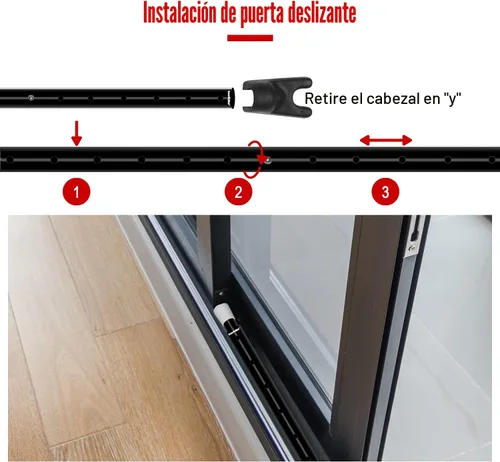 Vista 9 de SECURITYMAN Barra de Seguridad 2 en 1 para Puerta y Barra de Seguridad para Puerta Corrediza de Patio (Paquete de 2) con Tapas Intercambiables