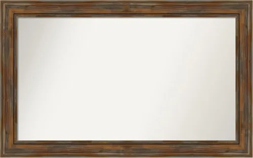 Vista 48 de Amanti Art Espejo de baño marrón para sobre fregadero, 26 x 26 pulgadas, espejo de tocador cuadrado marrón rústico Alexandria, marco de madera