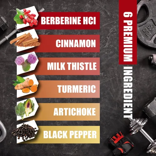 Vista 4 de Berberine HCl, 150 cápsulas – Además de canela de Ceilán, cúrcuma, cardo mariano, alcachofa, pimienta negra, berberina HCI Root Supplements píldoras