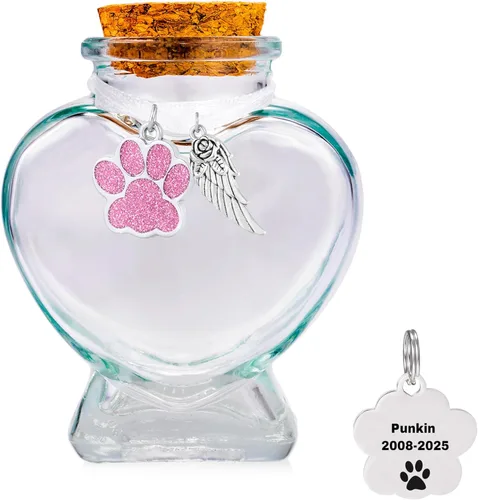 Vista 15 de Botella conmemorativa de piel para cenizas, botella de recuerdo de pelo de mascotas, urnas pequeñas urnas de cremación para cenizas, pérdida