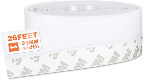 Vista 17 de MIKOSI cinta de sellado de silicona de 26 pies, cinta adhesiva para puertas, ventanas, huecos de duchas