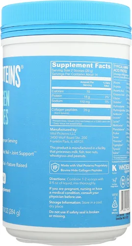 Vista 4 de VITAL PROTEINS Polvo de proteína de péptido de colágeno, 10 onzas