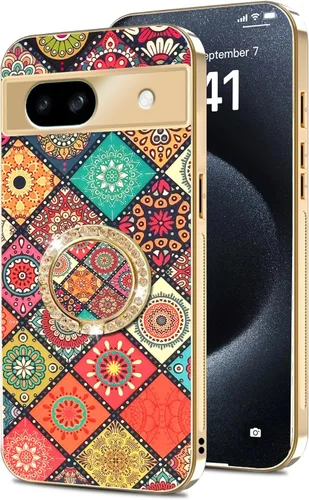 Vista 48 de nancheng for Google Pixel 6 Case for Girls Women Stylish Luxury Bees Design Case with Ring Stand Holder + Strap Lanyard Shockproof Protection Cover