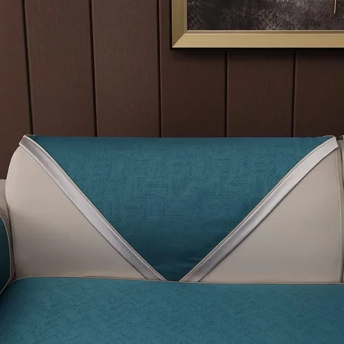 Vista 5 de Funda de cojín antideslizante para sofá, protector de muebles, estilo moderno, adecuada para sillón, funda de sofá para sala de estar, funda de Azul