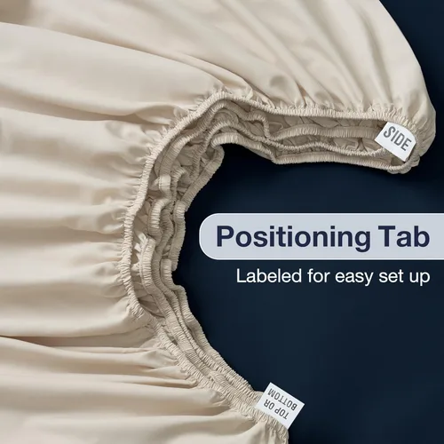 Vista 5 de Juego de sábanas tamaño individual XL de 4 piezas con 2 fundas de almohada envolventes, sábanas de microfibra suave de bolsillo profundo