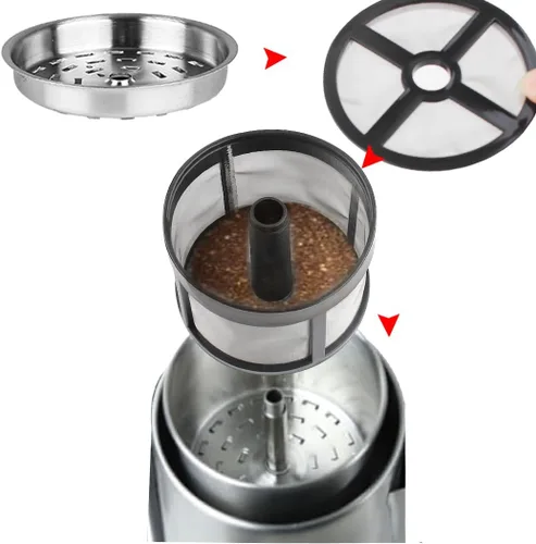 Vista 6 de Anbige Piezas de repuesto Filtro de café reutilizable para percolador, compatible con la mayoría de cafeteras eléctricas de 12 a 14 tazas