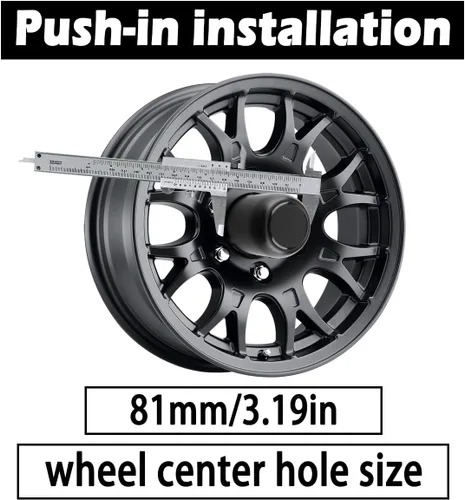 Vista 4 de 4 tapas centrales de rueda de remolque de 3.19 pulgadas, diámetro de 3.19 pulgadas, 3.62 pulgadas de alto, tapa de cubo de acero inoxidable