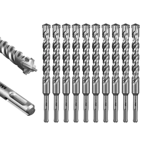Vista 49 de SALI SDS Plus - Broca de martillo giratorio, 10 piezas de 7/32 x 8 pulgadas, kit de broca de concreto de tipo cruzado, material de carburo de doble