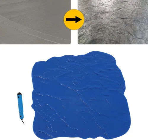 Vista 3 de Patrón de pizarra de hormigón de pizarra azul de 12 x 12 pulgadas, recortadora de borde, herramienta de estampado de cemento de hormigón decorativo