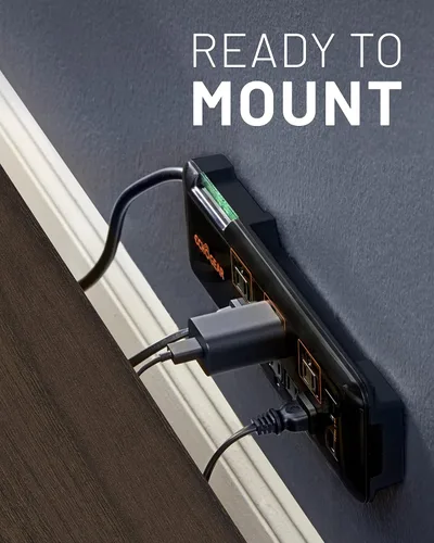 Vista 7 de ECHOGEAR ShockBlocker Regleta de Protección contra Sobretensiones de 8 Tomas - Diseño Delgado Puede Alimentar y Proteger Toda tu Configuración