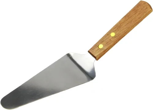 Vista 5 de Chef Craft Espátula para galletas con mango de madera ranurado de acero inoxidable, 8 pulgadas de largo, natural