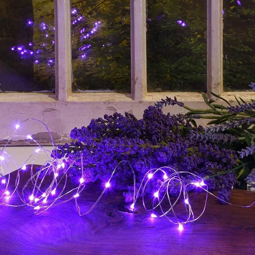 Vista 5 de Paquete de 2 tiras de luces solares para exteriores, impermeables, 8 modos de luces parpadeantes de decoración de Navidad, cada una de 33 pies a 100