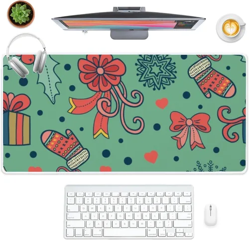 Chic Festive Celebration Mouse Pad Large Gaming Desk Pad with Non- Slip Rubber Base Smooth Face Mouse Table Computer Desk Decor for School Home