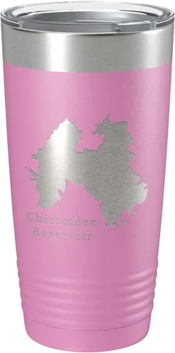 Vista 18 de Chittenden Reservoir Tumbler Lake Map Travel Mug Insulated Laser Engraved Coffee Cup Vermont 20 oz Black