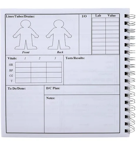 Vista 4 de Cuaderno de hoja de informe de enfermería (edición compacta) Cuaderno de bolsillo de 6 x 6 pulgadas para enfermeras con 80 hojas de informes
