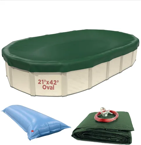 Vista 10 de Buffalo Blizzard Ripstopper - Funda de invierno verde para piscinas redondas sobre el suelo de 12 pies La superposición de 4 pies permite una