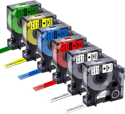 Vista 19 de Freshworld 3-Pack Replace for Dymo D1 Label Tape Clear 1/2'' 45010 Compatible with Dymo Label Maker Refills Black on Clear for Labelmanager 160 210D