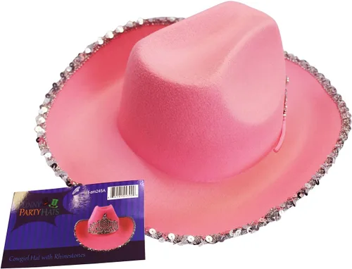 Vista 6 de Sombrero vaquero para mujeres Western Hat de Funny Party Hats, todos los estilos, talla única