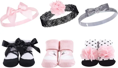Vista 3 de Hudson Baby Conjunto de regalo de diadema y calcetines para niña