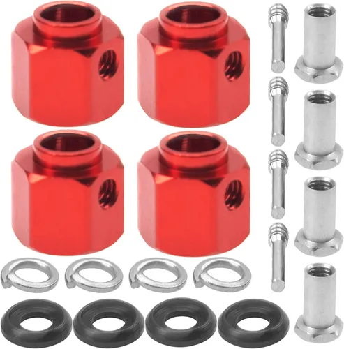 Vista 16 de ShareGoo - Extensión de cubo hexagonal de aluminio RC de 0.472 pulgadas, espaciadores de desplazamiento de 0.236 in compatible con Traxxas TRX4 TRX6