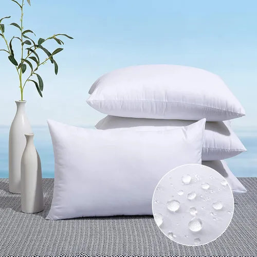 MIULEE Paquete de 4 rellenos de almohada para exteriores de 12x18 pulgadas, rellenos de almohada decorativos resistentes al agua, relleno de