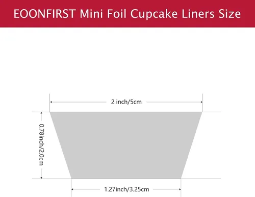 Vista 3 de Eoonfirst Mini Foil Cupcake Liners Muffin Paper Baking Cups 300 Pcs (negro)