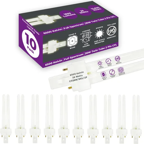Vista 30 de GoodBulb Bombillas CFL de 13 W, base GX23 de 2 pines, 2700 K, blanco suave, 13 W, alto rendimiento, 800 lúmenes, bombillas fluorescentes compactas