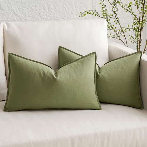 Vista 15 de MIULEE Paquete de 2 fundas de almohada decorativas de lino, estilo bohemio, estilo campestre, modernas, suaves, decorativas, neutrales, para sofá