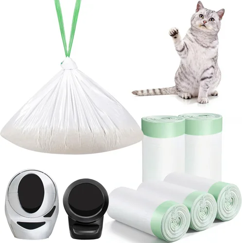 Vista 10 de 45 unidades de bolsas para caja de arena para gatos, automáticas para robot de caja de arena 4 y 3, autolimpiantes, con cajón de residuos y cordón