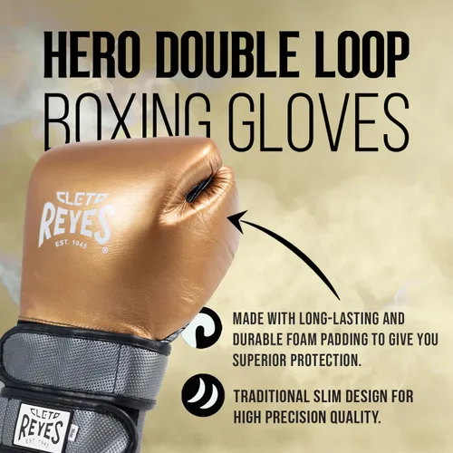 Vista 3 de CLETO REYES Hero - Guantes de boxeo con doble correa de velcro para entrenamiento, combate y sacos de boxeo pesados