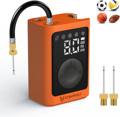 Vista 9 de ETENWOLF Bomba de bola P300 Plus, bomba de baloncesto eléctrica para inflar y desinflar, con batería recargable de 3200 mAh, bomba de aire
