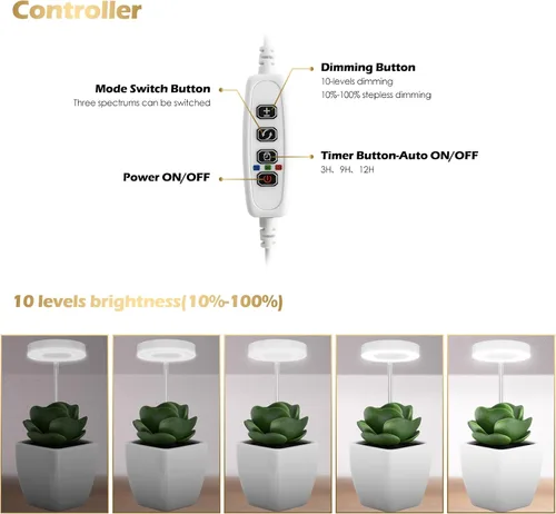 Vista 4 de GLOWRIUM Luces de cultivo para plantas de interior, lámpara de pie LED de espectro completo con soporte de altura y ángulo ajustables, luz negra