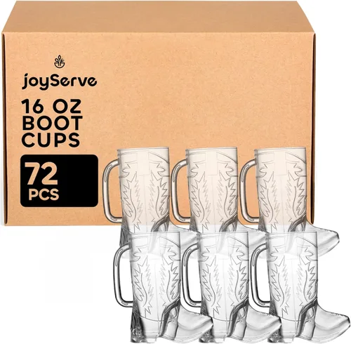 Vista 11 de JoyServe Tazas en Forma de Bota de Vaquero - (Paquete a Granel de 12) Tazas de Bebida de 17oz, Tazas Reutilizables de Plástico sin BPA para Niños