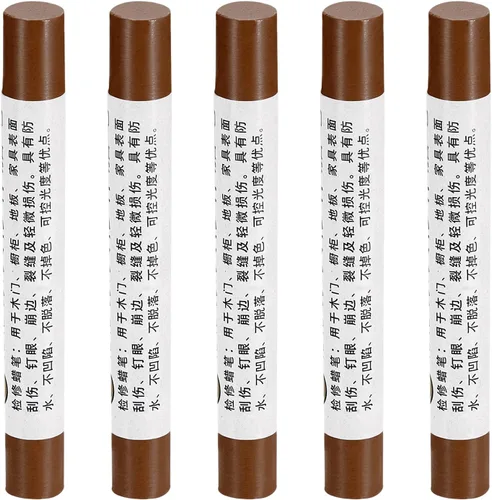 Vista 55 de uxcell Lápices de reparación de muebles, 5 unidades, barra de relleno de cera de madera, marcadores de muebles para retoques - para agujeros