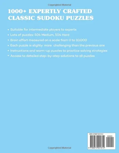 Vista 2 de 1000+ Sudoku Puzzles for Adults Medium to Hard Sudoku Puzzle Book with Detailed Step-by-step Solutions and Hints When You Get Stuck