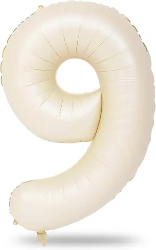 Vista 95 de Globos beige de 40 pulgadas con números grandes 3, globos de helio de dígito 3 de color blanco marfil autoinflables para terceras niñas, globos